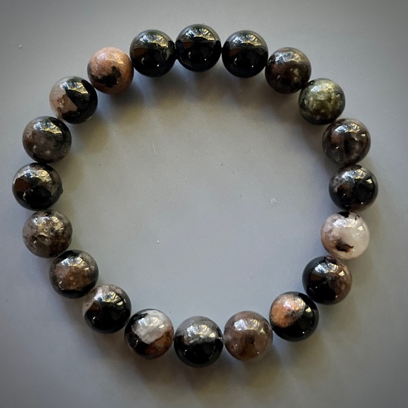 Natural Black Tourmaline Handcrafted Bead Bracelet - Picture 3 of 6